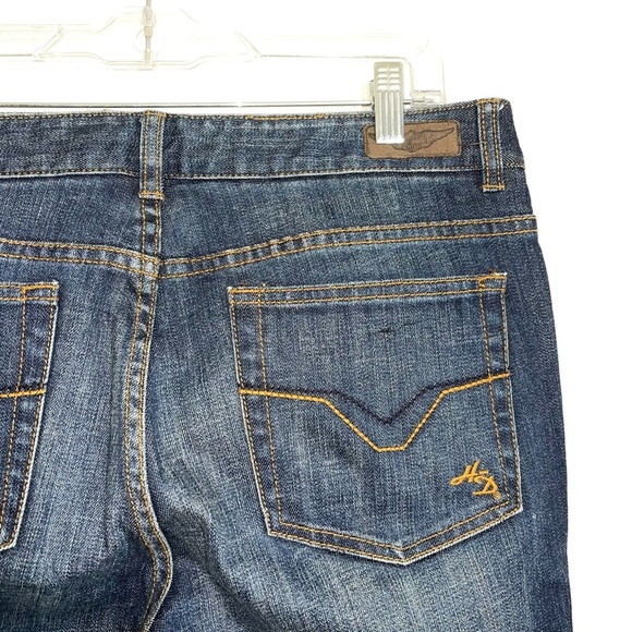 Harley Davidson Dark Wash Mid-rise Wide Leg Jeans 12 Women’s - Picture 7 of 13